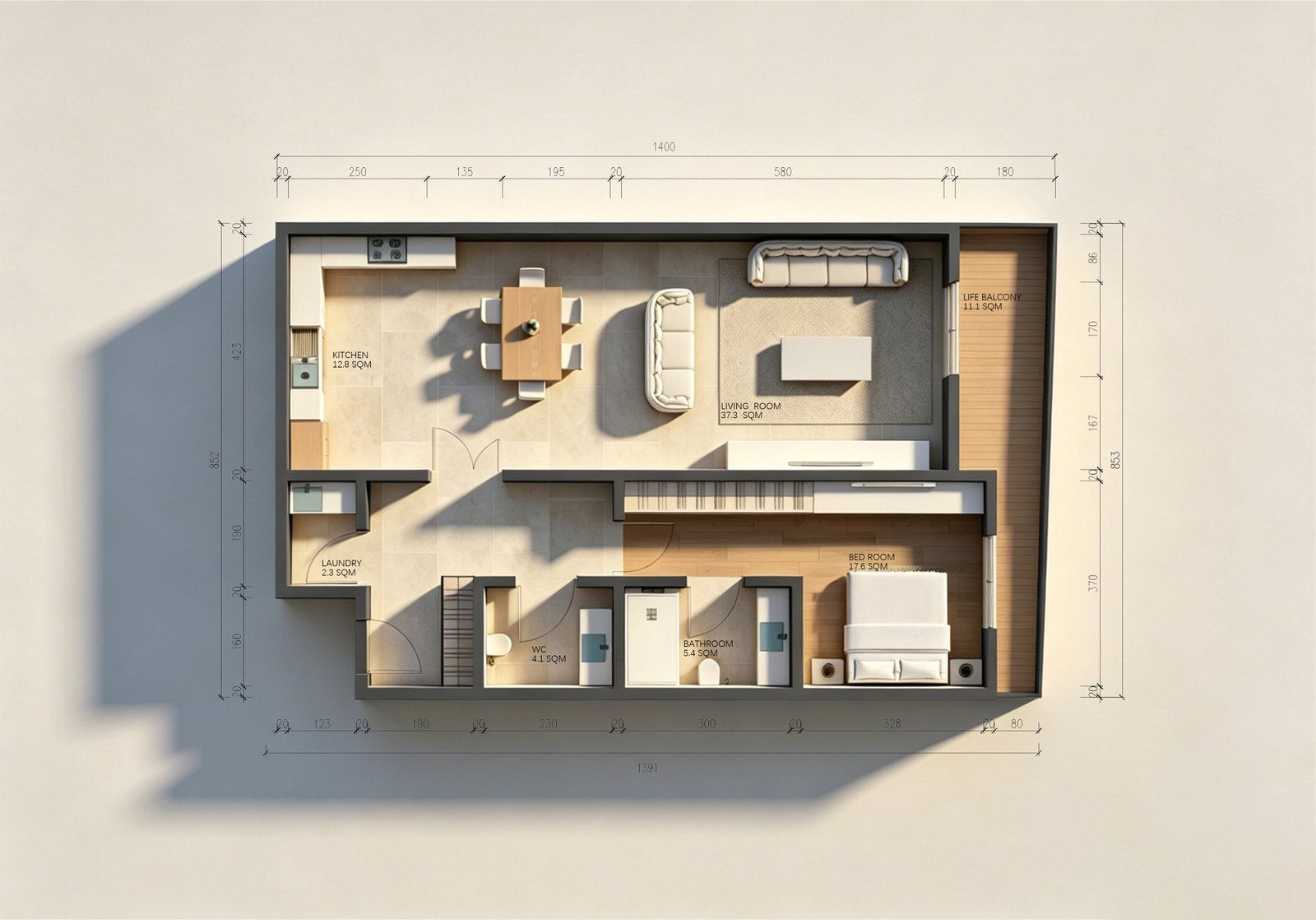 Plan de l’appartement TAPE-C à Gombe